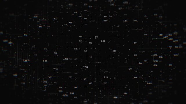 Data Digital Tech Background Animation
Technology data figures and patterns randomly shifting on a black background