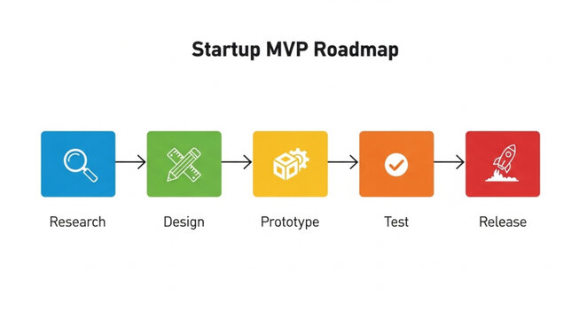 Startup MVP Roadmap Illustration.