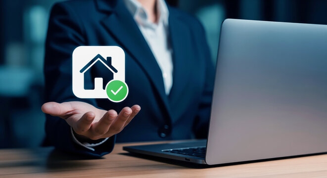 Real estate approval process for mortgage verification shows property insurance acceptance and home loan review for banks, brokers and housing providers needing trustworthy purchase decision imagery
