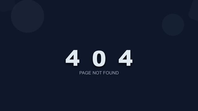 Error 404 Page Not Found Screen.