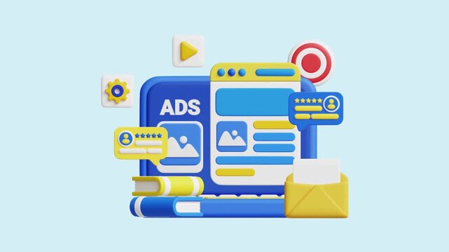 vector illustration of a ads online marketing