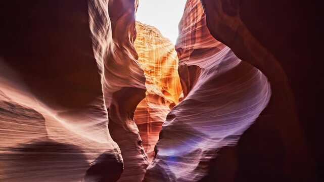 Canyon light beams.