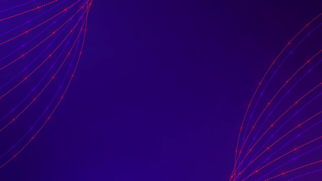Futuristic Purple Abstract Technology Background with Neon Dotted Curves animation 4k.