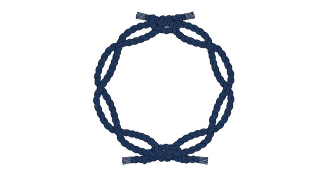 Nautical Rope Border Frame, Marine Knot Design, Isolated