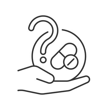 Blind trials linear icon. Masked experiment. Maximizing results validity. Double blind study. Thin line customizable illustration. Contour symbol. Vector isolated outline drawing. Editable stroke
