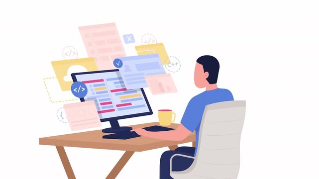 animation of various kinds of online work