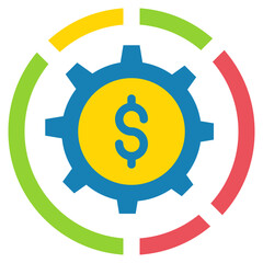 Fototapeta premium cycle money management system graph business flat style icon