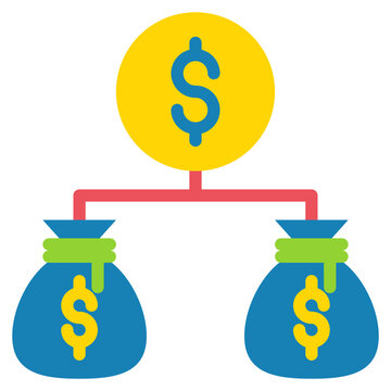 money bag management risk diversification planning cost flat style icon