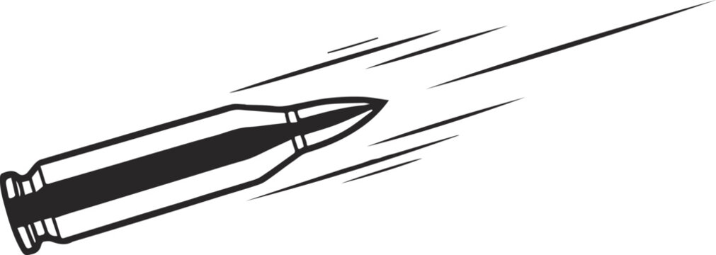 bullet motion icon with speed lines vector illustration