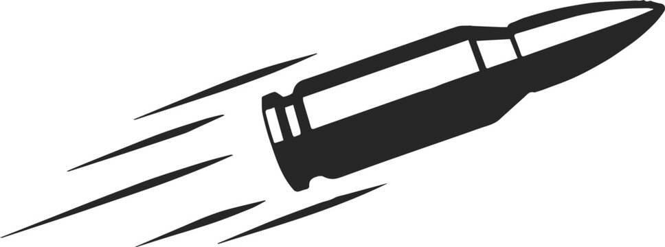 bullet silhouette with trailing streaks speed concept vector