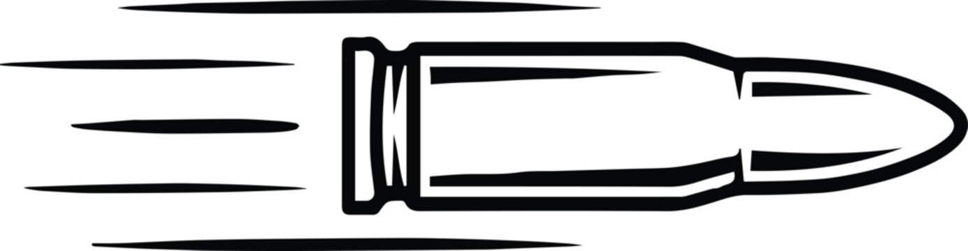 bullet impact symbol with motion lines flat vector graphic