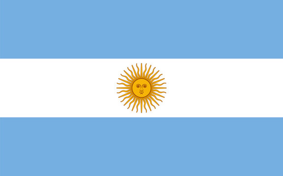 Flag of Argentina in the correct proportions of 5 to 8