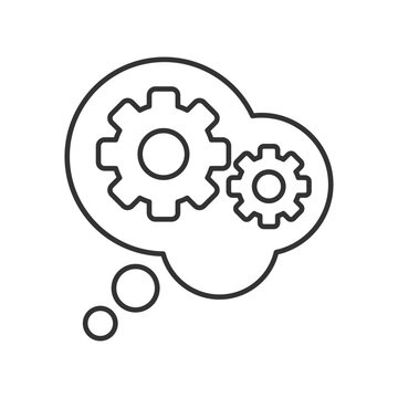 Reasoning linear icon. Draw conclusions. Deductive, inductive reasoning. Constructive explanation. Thin line customizable illustration. Contour symbol. Vector isolated outline drawing. Editable stroke