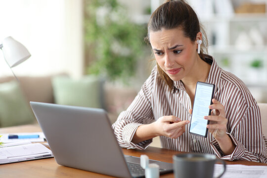 Disappointed self employed complaining during a video call