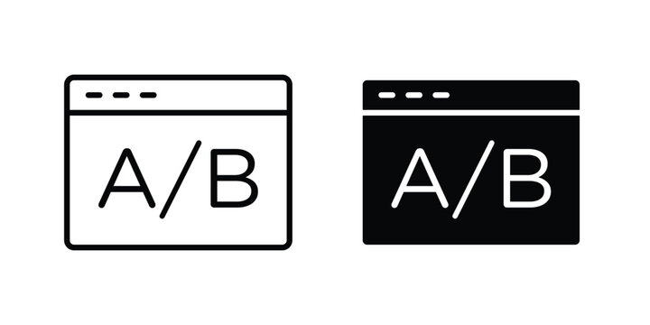 A B test icon concept editable. Best for web ui design