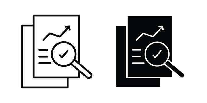 Analytics report icon concept editable. Best for web ui design