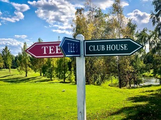 Fototapeta premium golf signs on the golf course
