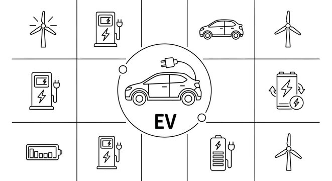 Electric Vehicle Charging Station Symbol.