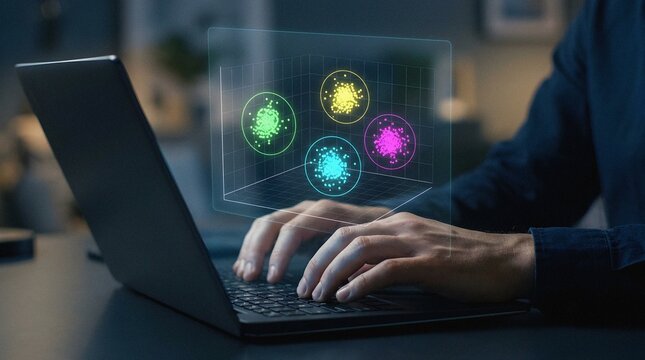 AI Data Analysis with Laptop Holographic Machine Learning Clusters