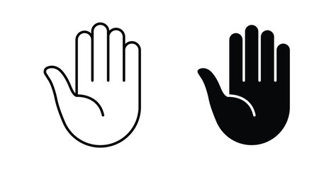 Fototapeta premium Raised hand icon illustrations on white, Best for Design Projects