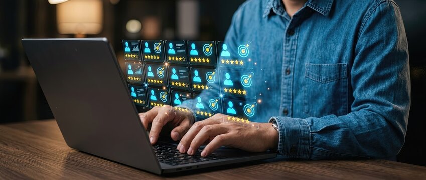 Digital transformation event enhancing user experience through technology solutions in a modern workspace environment with engaging visual content
