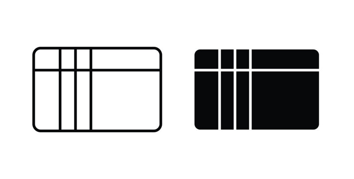 Table layout icon illustrations on white, Best for Design Projects
