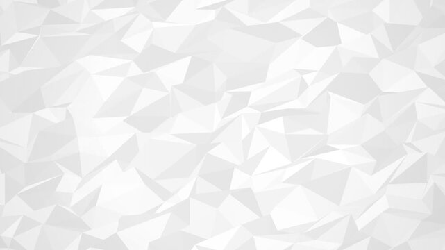 Abstract White Low Poly Geometric Surface Shifting Motion Graphics Seamless Loop Minimalist Corporate Background