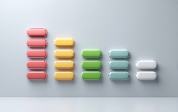 Conceptual Interface with Stepped Progress Blocks in Colorful Design