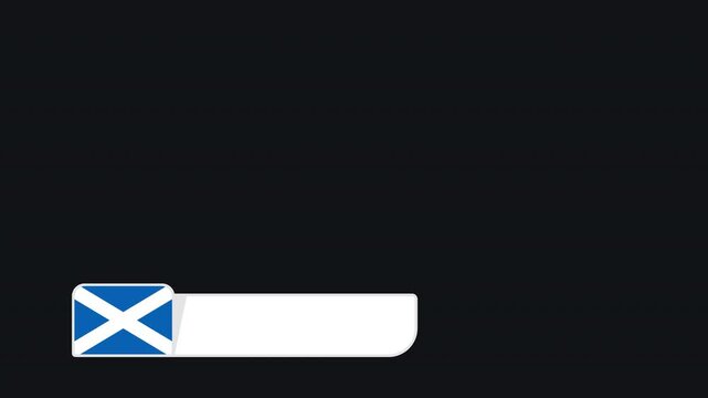 Scotland Flag sports lower third animation for broadcast and live stream, 4K alpha channel