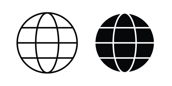 Globe icon concept editable. Best for web ui design