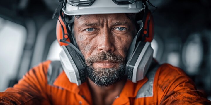 Focused determination amidst challenging work conditions