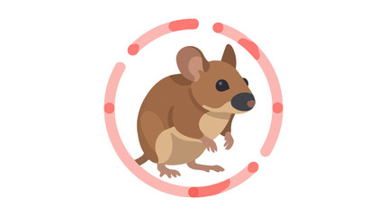 Fototapeta premium Cute cartoon mouse character illustration inside a circle frame. EPS Editable. Vector Illustrations.