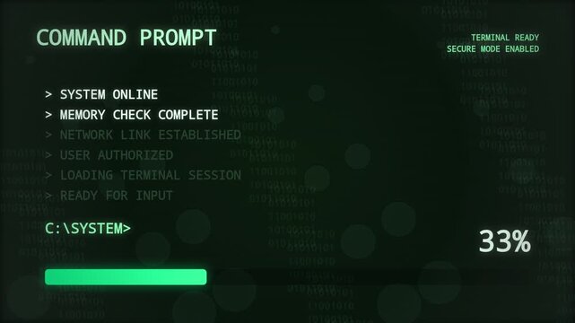 Command Prompt System Loading Terminal Session Data Hacking Tech