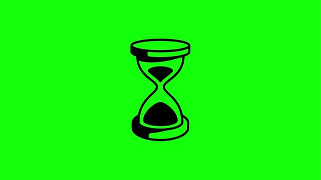 Animated pending status icons with hourglass and clock symbols on a green screen background for video.