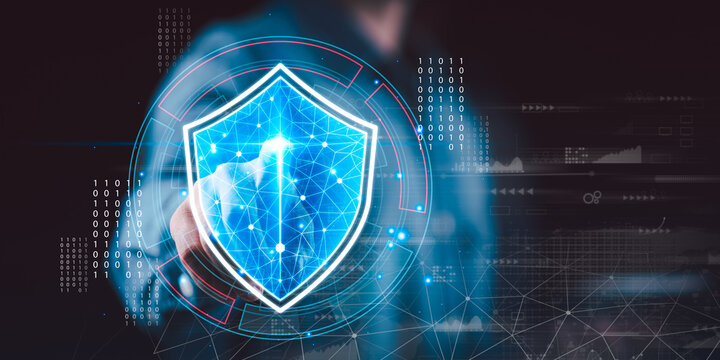 Cybersecurity engineer protecting digital infrastructure using advanced network defense and data security strategies. IT security professional ensuring privacy protection, cyber risk management.