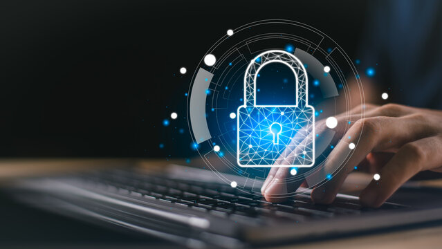 Modern cybersecurity and digital protection concept representing secure data management, privacy protection, and network safety. Ideal for themes of information security, secure access control.