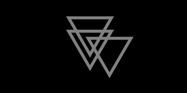 Minimalist Triple Triangle Logo Element with Modern Linear Desig