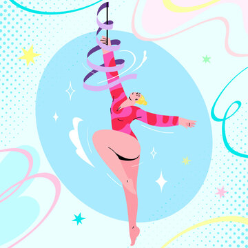 Rhythmic Gymnastics Hobby Illustration