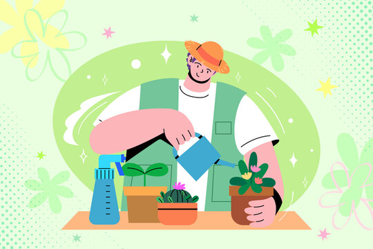 Gardening Hobby Lifestyle Illustration