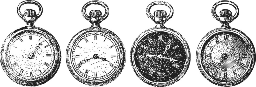 Vintage pocket watches collection antique timepieces with detailed engravings and classic dials
