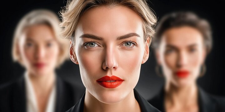 Female leadership team portrait showcasing unity and power