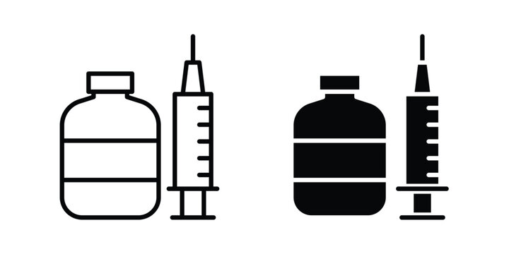 Vaccine vial icon concept editable. Best for web ui design