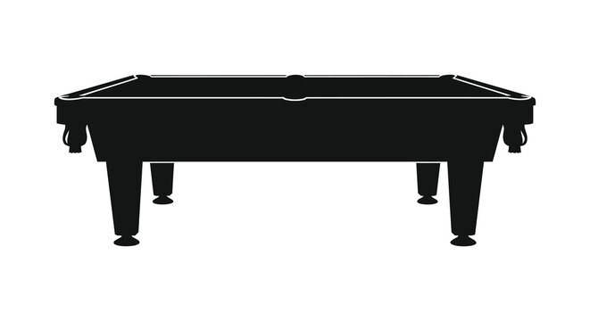 Billiard table in black silhouette high quality professional