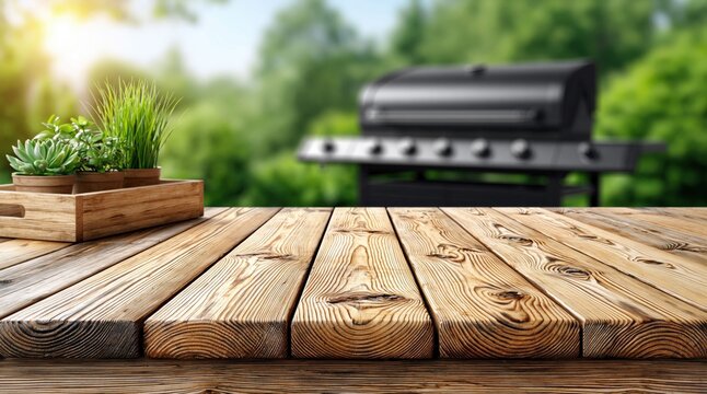 Summer grilling and greenery create an outdoor oasis