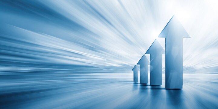Rising arrows represent advancement and future potential