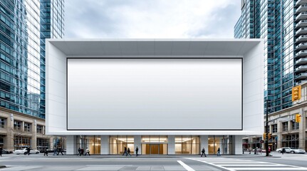 Obraz premium Contemporary cityscape featuring prominent architectural design