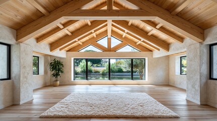 Fototapeta premium Serene modern living space bathed in natural light