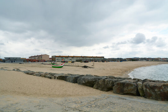 Espinho, Portugal - May 8, 2025 : beautiful beach in Espinho, Portugal