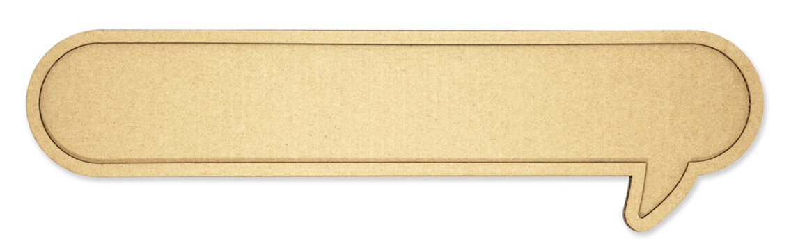 Corrugated Cardboard Speech Bubble - Long Thin Talk Box PNG