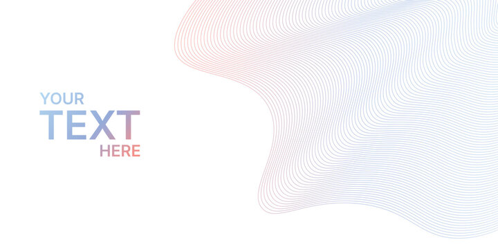 Pastel blue pink abstract wave line vector banner with text space, soft flowing thin curves on white for business website header template, minimal elegant design isolated transparent overlay PNG